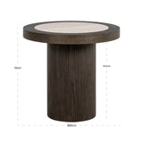 Beistelltisch rund Keramik-Tischplatte, runder Beistelltisch braun, Durchmesser 60 cm
