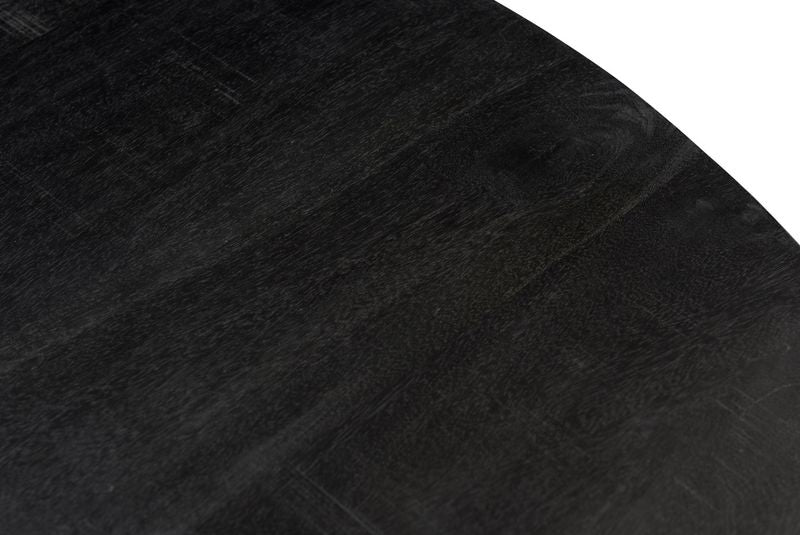 Esstisch schwarz rund, runder Tisch schwarz Metall Holz, Durchmesser 120 cm