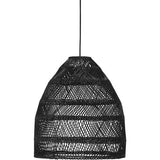 Hängelampe Rattan, Pendelleuchte Schwarze Rattan, Durchmesser 53 cm