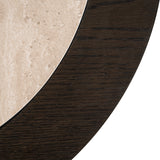 Beistelltisch rund Keramik-Tischplatte, runder Beistelltisch braun, Durchmesser 60 cm