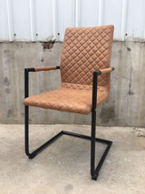 Schwingstuhl cognac, Stuhl cognac, Industriedesign Stuhl cognac, Freischwinger cognac