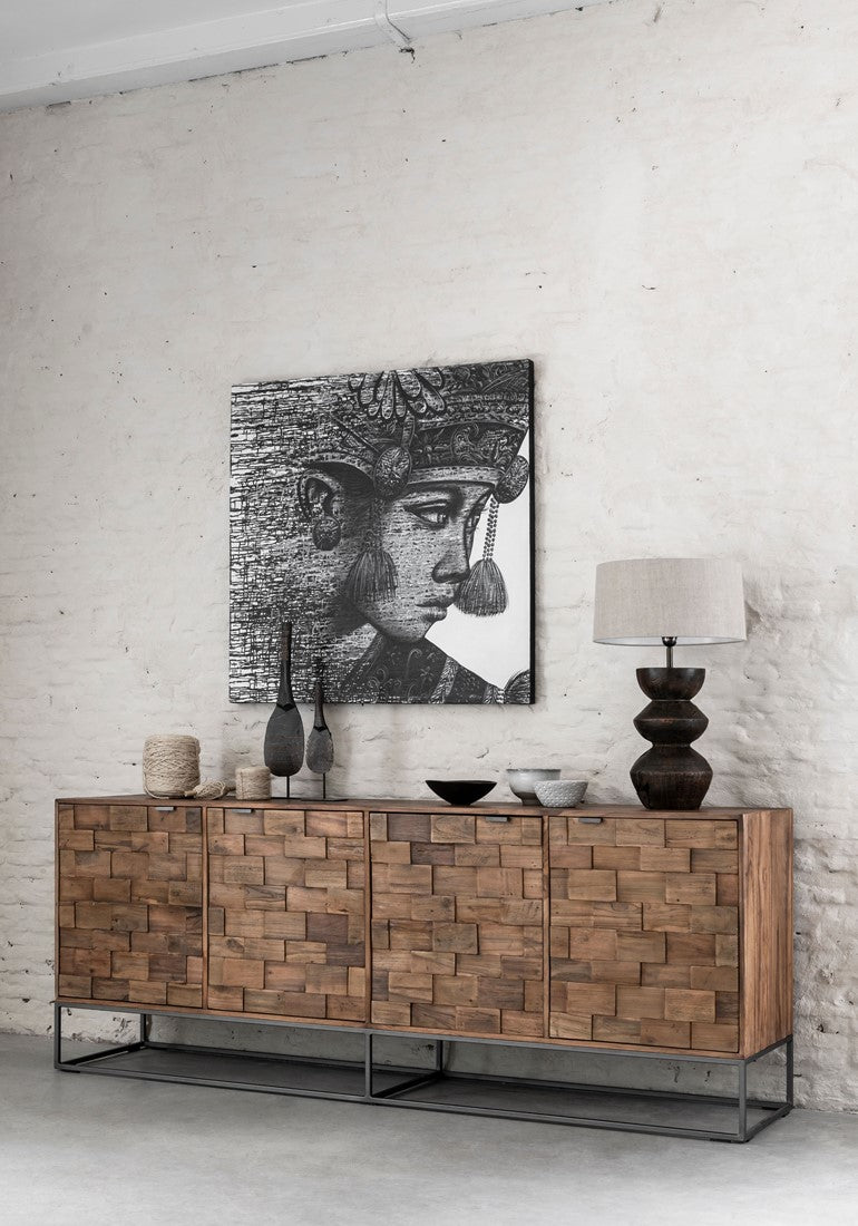 Sideboard Massivholz, Sideboard braun, Breite 210 cm