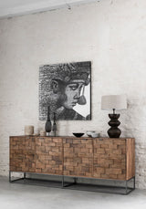 Sideboard Massivholz, Sideboard braun, Breite 210 cm