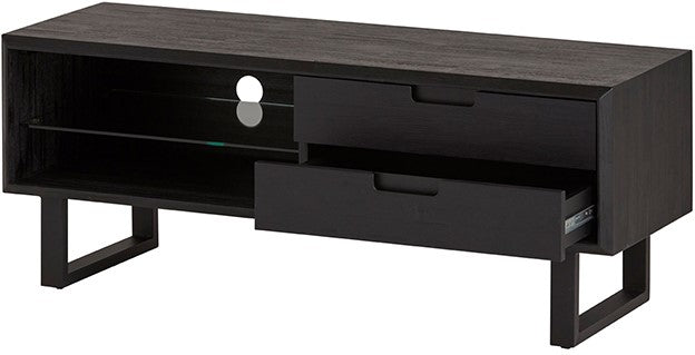 TV Schrank schwarz, Fernsehschrank schwarz, Breite 130 cm