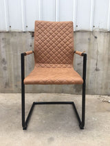 Schwingstuhl cognac, Stuhl cognac, Industriedesign Stuhl cognac, Freischwinger cognac