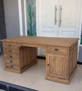 Schreibtisch Teakholz, Tisch Teak, Schreibtisch Massivholz, Breite 160 cm