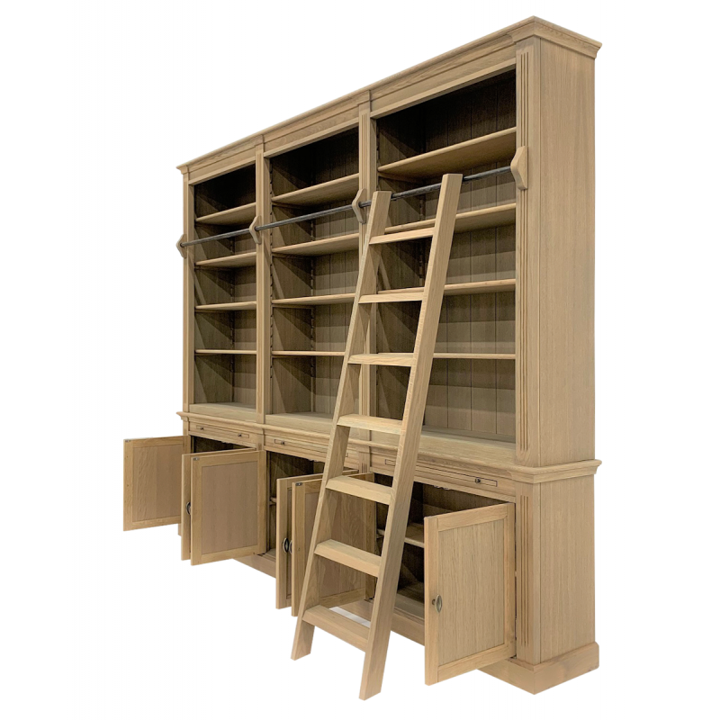 Bücherschrank Eiche Landhaus , Bücherschrank Landhausstil Eiche, Schrank Landhaus, Breite 300 cm