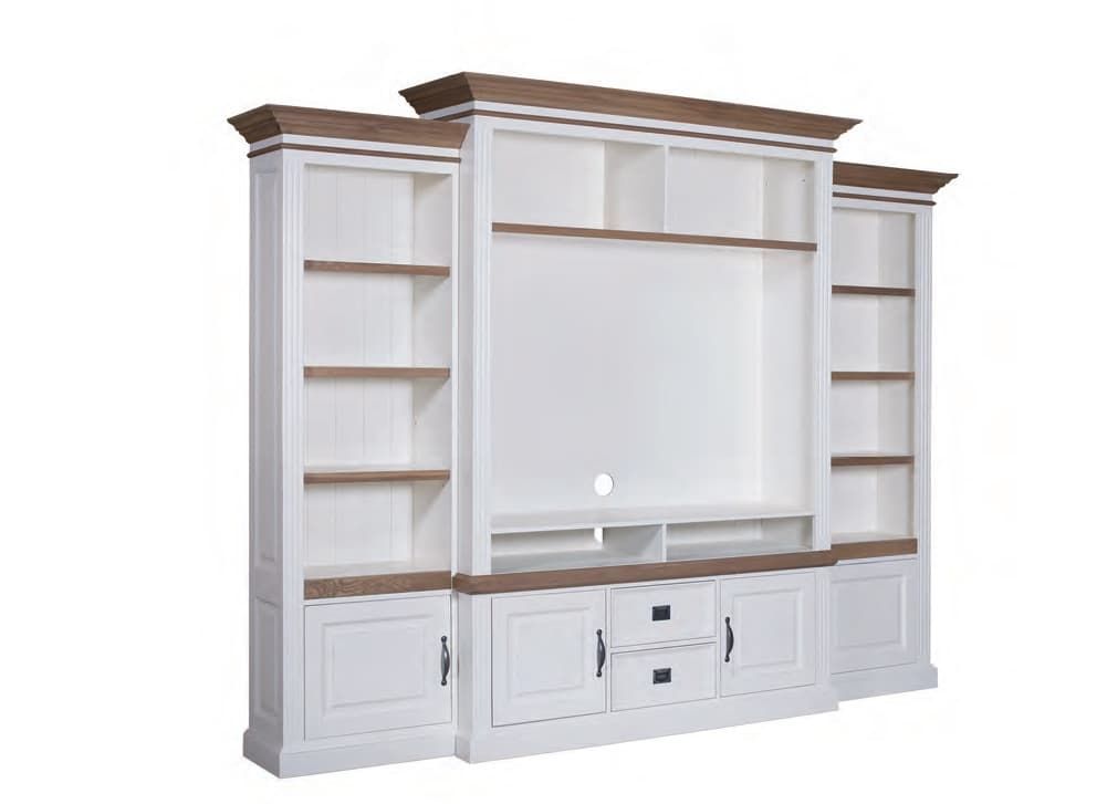 TV Schrank weiß Landhaus, Fernsehschrank weiß Landhaus,  Breite 302 cm
