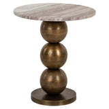 Beistelltisch Bronze-beige, runder Beistelltisch Marmor, Durchmesser 45 cm