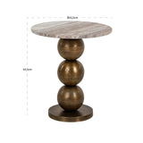Beistelltisch Bronze-beige, runder Beistelltisch Marmor, Durchmesser 45 cm