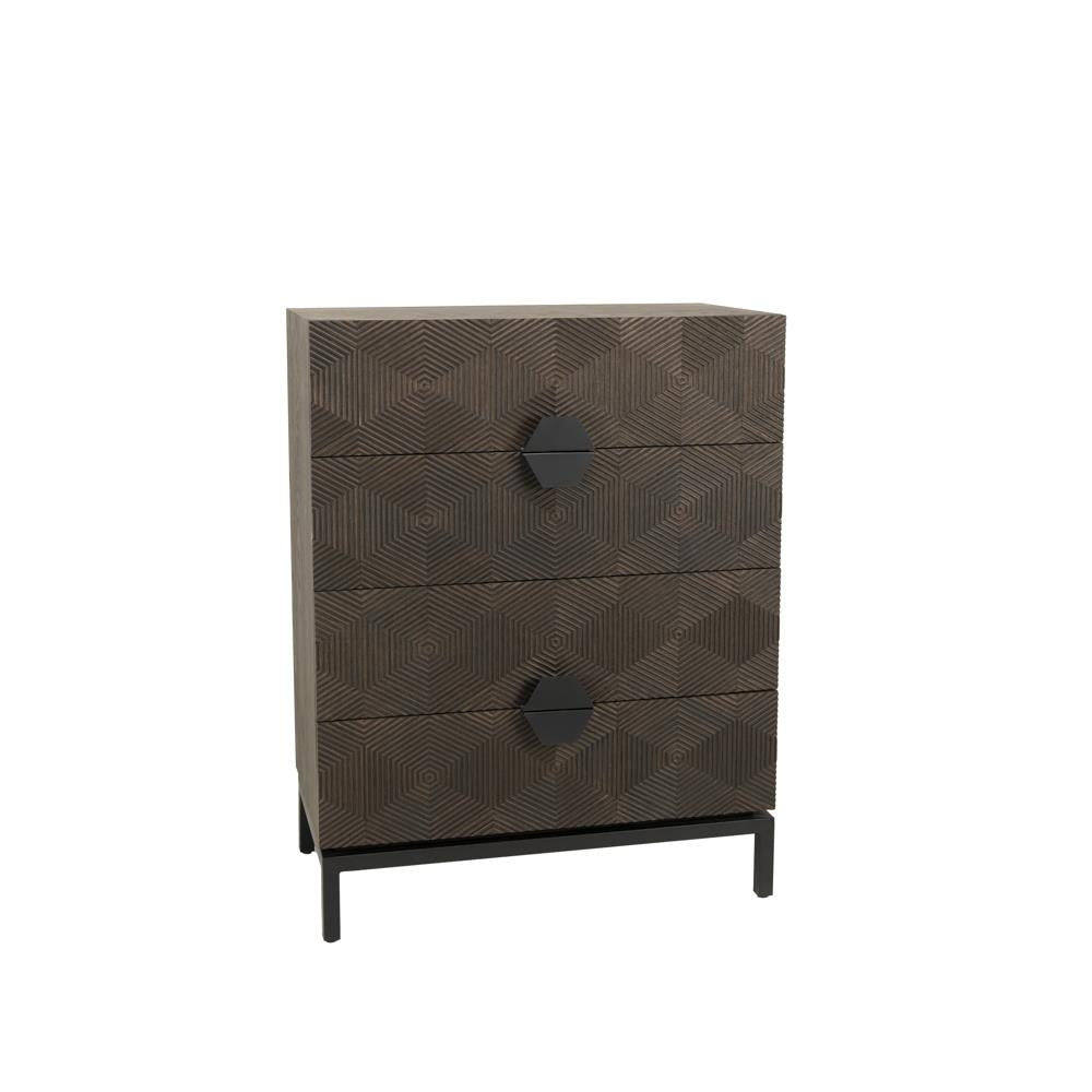 Kommode braun Eiche furniert, Kommode mit Schublade braun, Höhe 110 cm