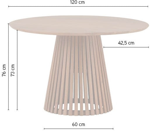 Esstisch Naturholz rund,  Tisch  Naturholz - Massivholz, runder Tisch Tischplatte Massivholz,  Durchmesser 120 cm