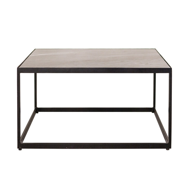 Couchtisch Metall Gestell, Couchtisch Tischplatte Holz, Maße 70x70 cm