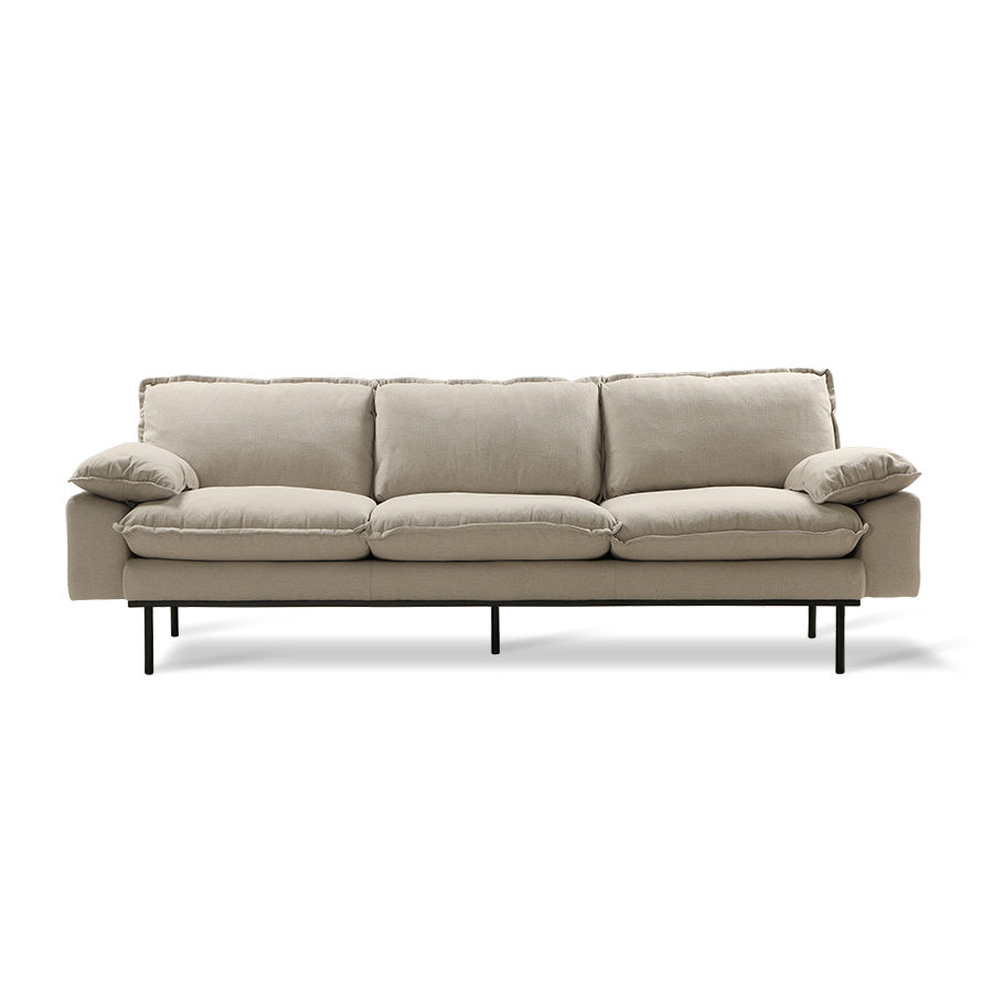 Sofa beige 3-Sitzer, Sofa retro  Breite 245 cm