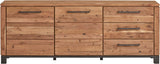 Sideboard Massivholz braun, Anrichte Metall Holz,  Breite 220 cm