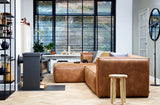 Ecksofa cognac, Sofa cognac Ottomane rechts, Eckcouch cognac