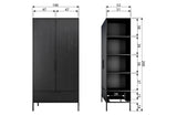 Kleiderschrank schwarz, Schrank schwarz, Breite 100 cm