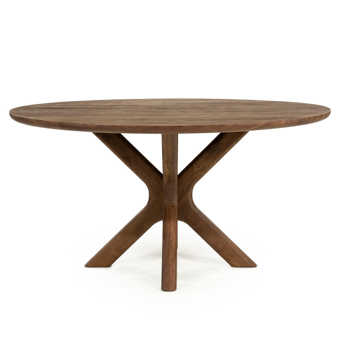 Esstisch braun rund, Tisch rund braun Massivholz, runder Tisch Tischplatte Massivholz, Durchmesser 150 cm