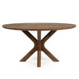Esstisch braun rund, Tisch rund braun Massivholz, runder Tisch Tischplatte Massivholz, Durchmesser 150 cm