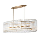 Deckenleuchte Gold, Hängeleuchte Gold-Glas, Hängelampe Gold, Länge 128 cm