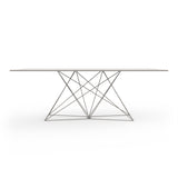 Design Tisch weiß Metall, Esstisch modern weiß, Länge 200 cm