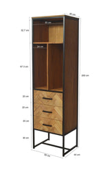 Regal Industriedesign, Bücherregal Metall-Gestell, Schrank Industrie, Breite 85 cm