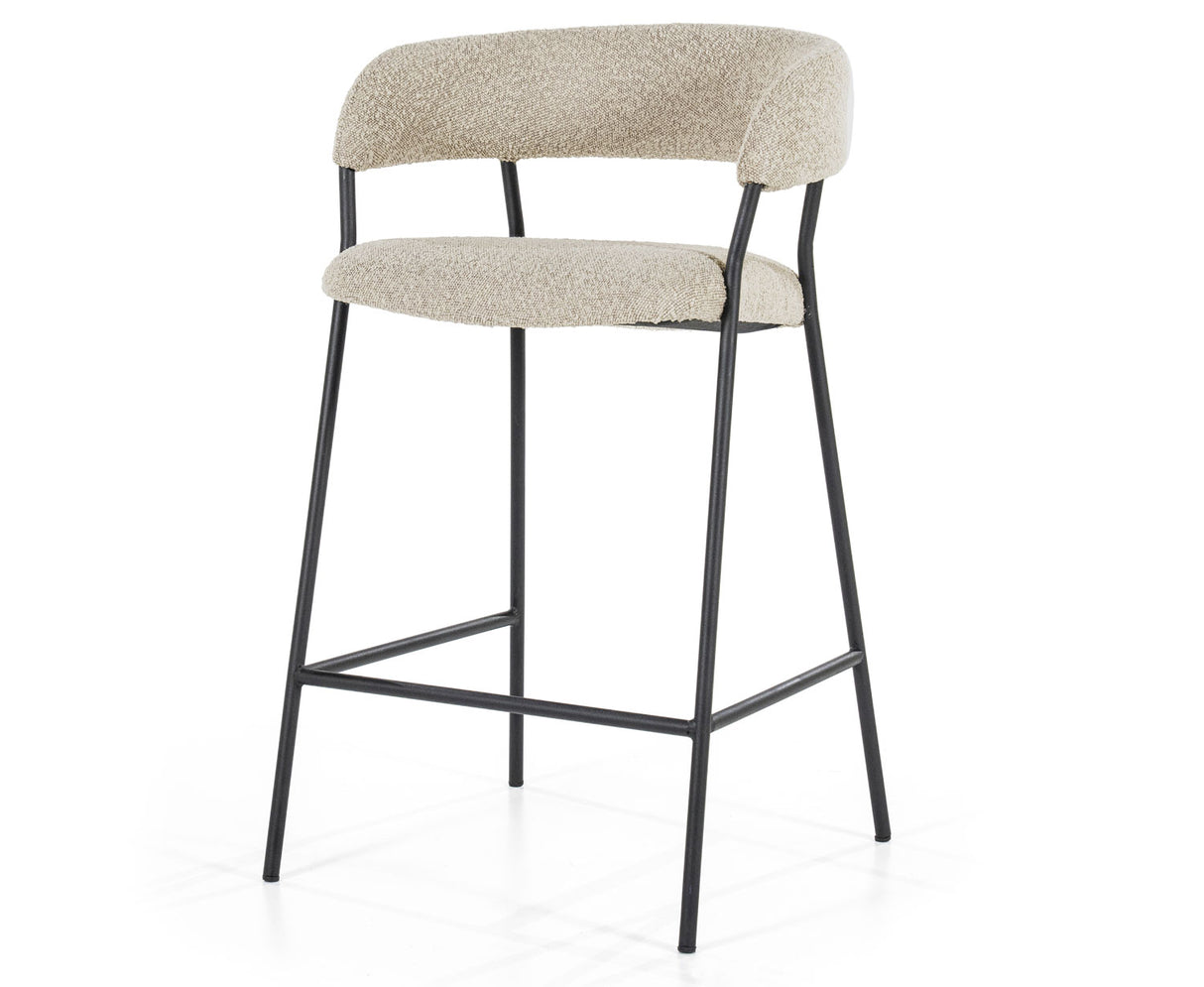 Barstuhl taupe,  Barstuhl Metall-Gestell, Sitzhöhe 67 cm