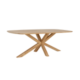 Dining Table Solid Wood Natural Color, Table Wood-Natural, Length 200 cm