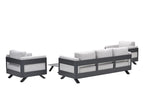 Gartenlounge anthrazit-grau, Gartenmöbel Set 5 teilig, Gartensofa mit Gartensessel