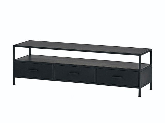 TV Lowbaord schwarz, Fernsehschrank Metall schwarz, TV Regal schwarz, Schrank schwarz Industriedesign,  Breite 150 cm