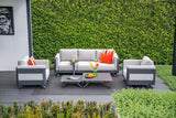 Gartenlounge anthrazit-grau, Gartenmöbel Set 5 teilig, Gartensofa mit Gartensessel