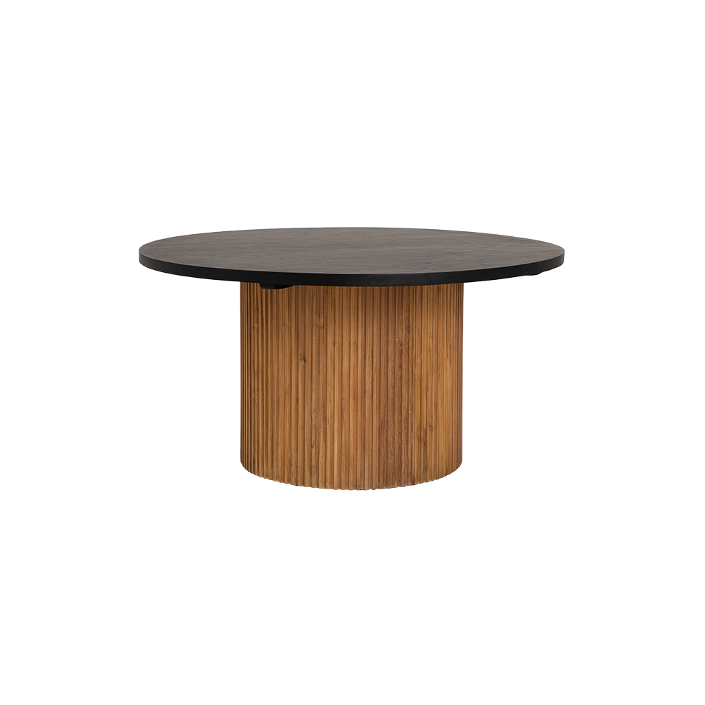 Dining table round solid wood natural color, round table wood natural, diameter 130 cm