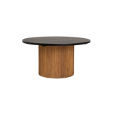 Dining table round solid wood natural color, round table wood natural, diameter 130 cm