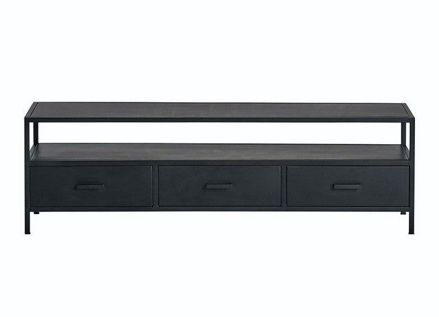 TV Lowbaord schwarz, Fernsehschrank Metall schwarz, TV Regal schwarz, Schrank schwarz Industriedesign,  Breite 150 cm