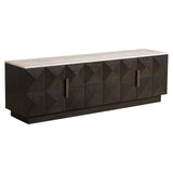 TV Schrank braun, Fernsehschrank braun Eiche furniert, Breite 196 cm