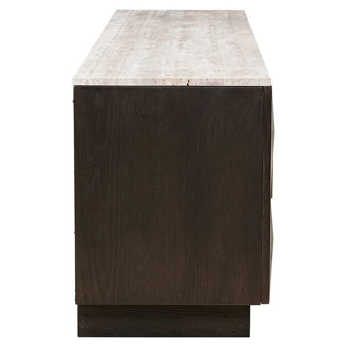 TV Schrank braun, Fernsehschrank braun Eiche furniert, Breite 196 cm