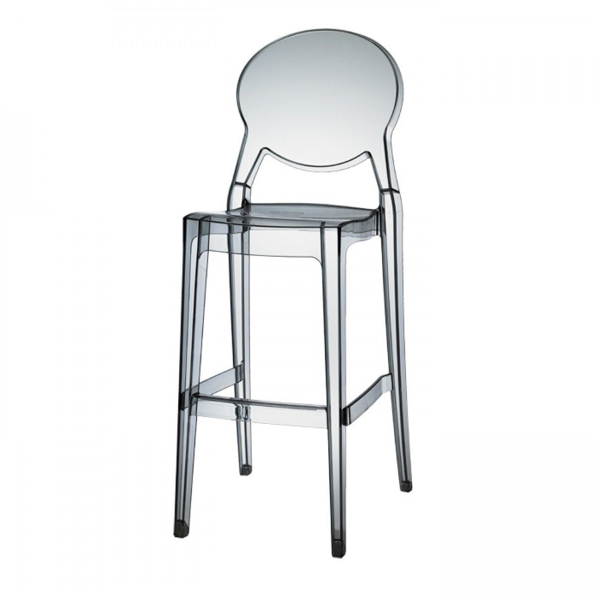 Barstuhl grau transparent, Barhocker transparent Polycarbonat,  Sitzhöhe: 74 cm