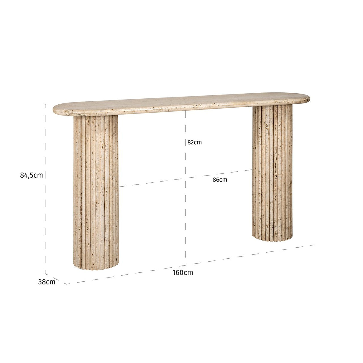 Konsole Travertin, Wandtisch Travertin, Konsolentisch , Breite 160 cm