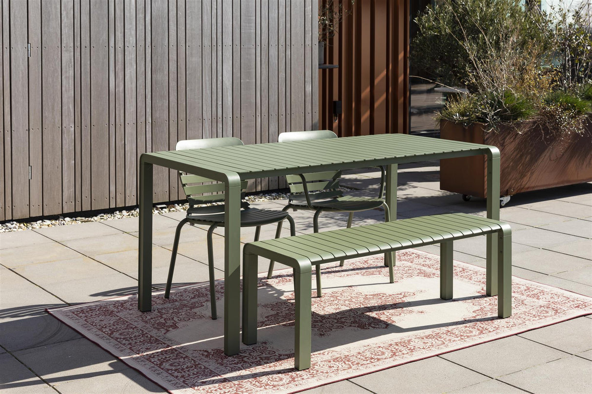 Gartentisch grün Metall, Metall-Gartentisch grün, Länge 214 cm