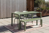 Gartentisch grün Metall, Metall-Gartentisch grün, Länge 214 cm