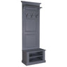 Garderobe grau Landhaus, Wandgarderobe grau Landhausstil, Breite 79 cm