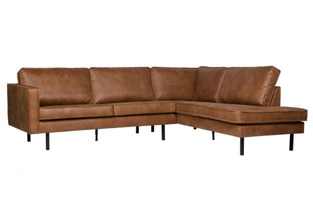 Ecksofa Ottomane rechts, Sofa cognac, modernes Ecksofa cognac,  Breite 350 cm