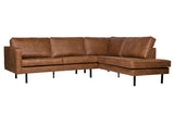 Ecksofa Ottomane rechts, Sofa cognac, modernes Ecksofa cognac,  Breite 350 cm