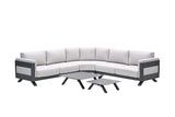 Gartencouchtisch anthrazit Metall, Couchtisch Aluminium anthrazit, Maße 86x86 cm