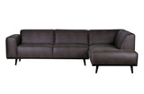 Ecksofa grau, Sofa grau Ottomane rechts, Eckcouch grau