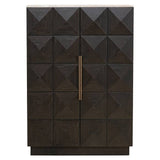 Weinschrank braun, Hochschrank braun Eiche furniert, Höhe 138 cm