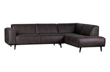 Ecksofa grau, Sofa grau Ottomane rechts, Eckcouch grau