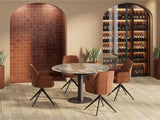 Ausziehtisch beige, Tisch Keramik-Tischplatte, runder Esstisch Keramikplatte, Esstisch taupe rund ausziehbar, Durchmesser 135 cm