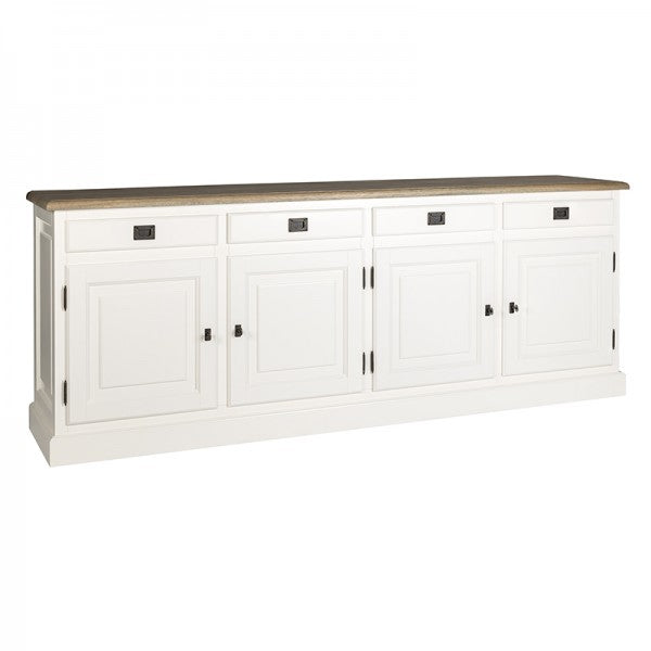 Sideboard weiß, Anrichte weiß Landhausstil, Breite 235 cm