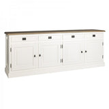 Sideboard weiß, Anrichte weiß Landhausstil, Breite 235 cm